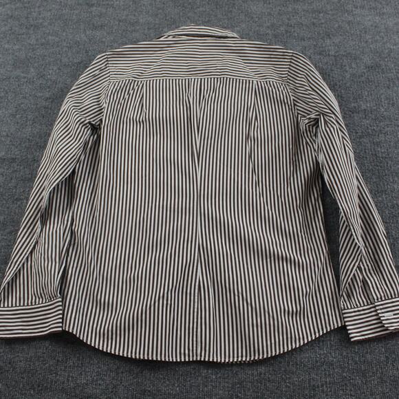 Frank Eileen Shirt Womens Large Barry Tailored Button Up Brown Quiet Luxury Chic - Picture 5 of 9
